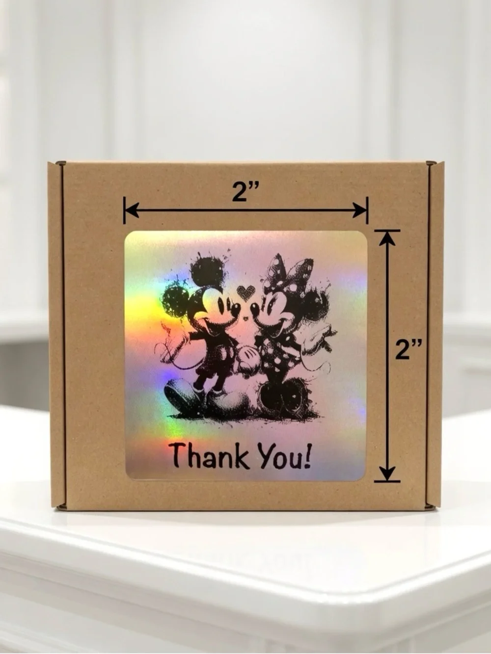 Mickey & Minnie Mouse Thank You Stickers 2”x2”-100ct. New